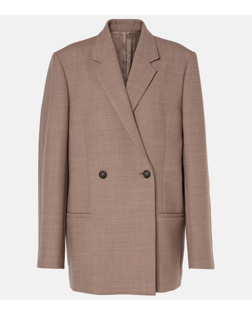 Totême  Brown Double-Breasted Blazer