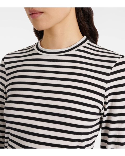 Nili Lotan Black Susana Striped Cotton Jersey T-shirt