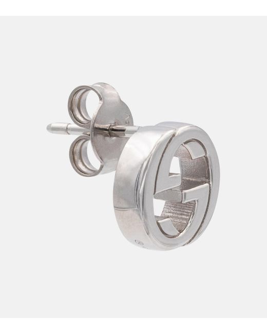 gucci interlocking g earrings silver