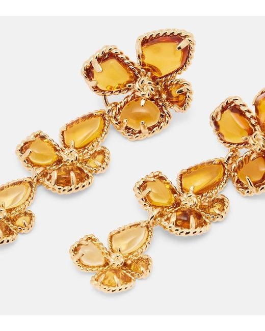 Zimmermann Metallic Bloom Large Embellished Drop Earrings