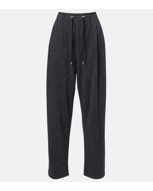 Prada Blue Wool And Cashmere Tapered Pants