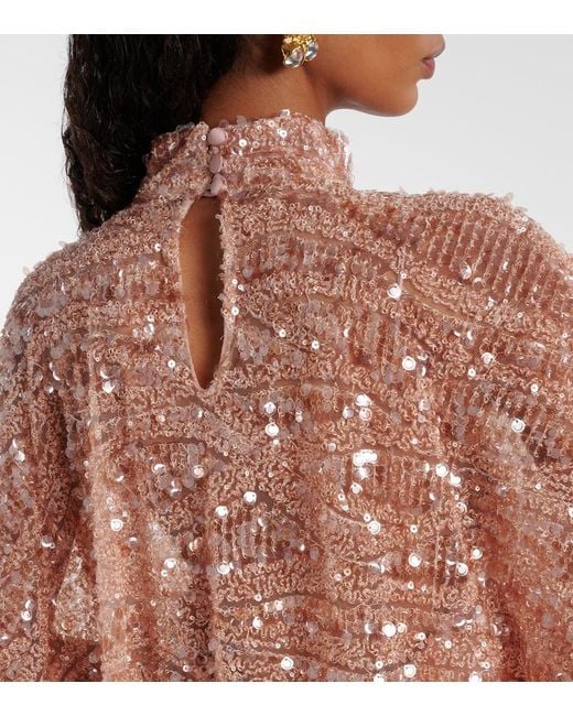 Cafetan Casta Diva Sublime En Tulle A Sequins ‎Taller Marmo en coloris Pink