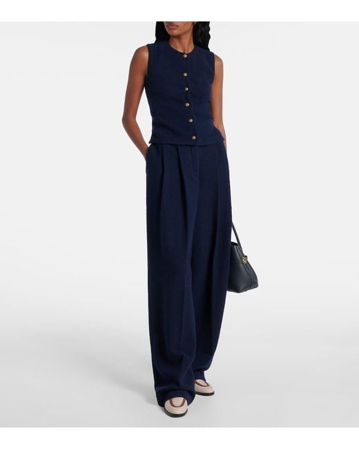 Loro Piana Blue Cashmere And Wool-Blend Vest