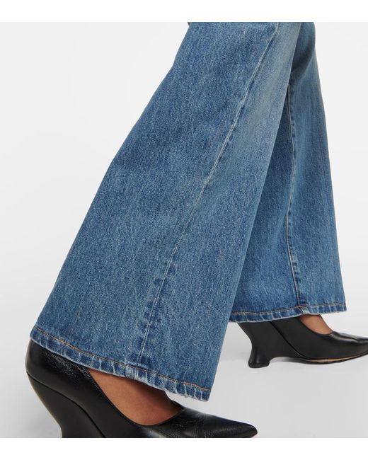 Citizens of Humanity Blue Ayla Cuffed Wide-leg Jeans