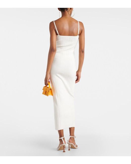 Jacquemus White La Robe Sierra Bretelles Midi Dress