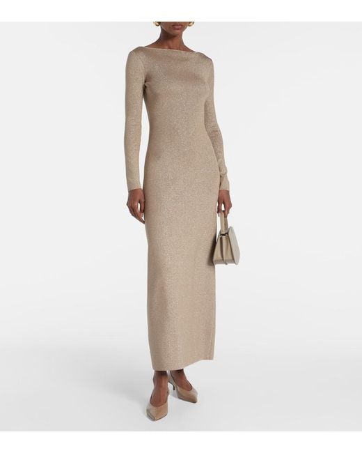 Max Mara Natural Bracco Pen-Back Maxi Dress