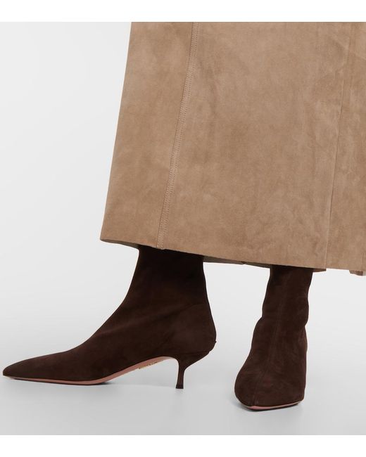 Aquazzura Brown Montmartre 50 Suede Ankle Boots