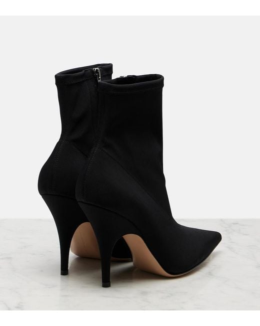 Gianvito Rossi Black Osaka Canvas Ankle Boots
