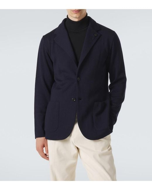 Lardini Blue Virgin Wool Blazer for men