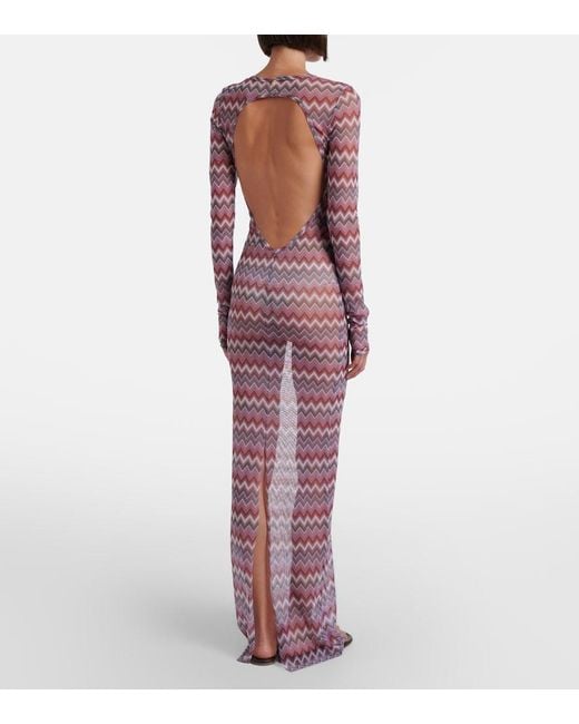Bananhot Purple Renne Printed Cotton Maxi Dress