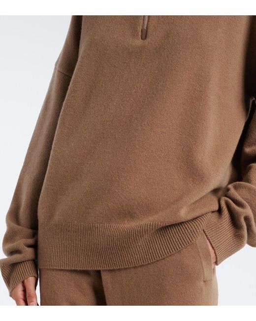 Extreme Cashmere Brown N°496 Like Cashmere-Blend Half-Zip Sweater