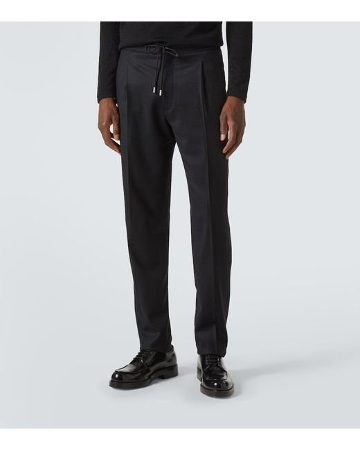 Lardini Black Wool And Cashmere Pants for men