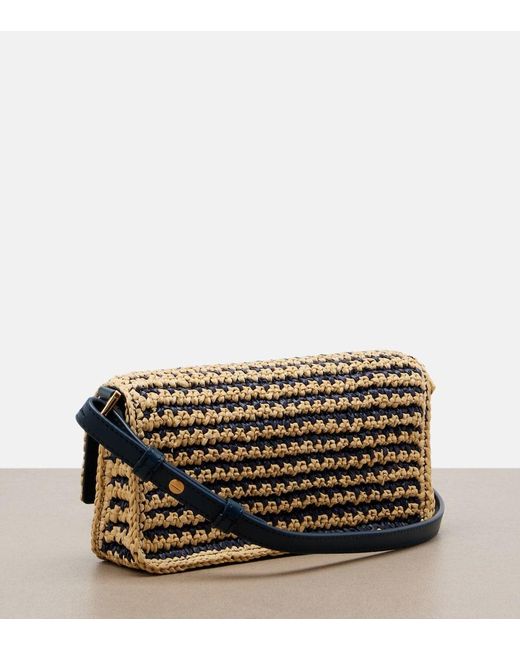 Christian Louboutin Black Bettina Mini Leather-Trimmed Crochet Clutch