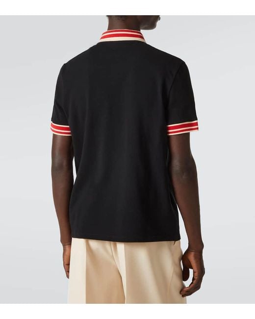 Valentino Black Vlogo Cotton Pique Polo Shirt for men