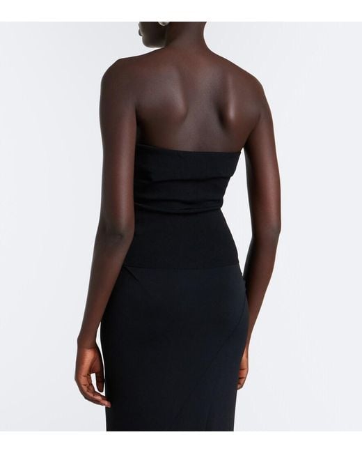 Christopher Esber Black Salacia Ribbed-Knit Jersey Top