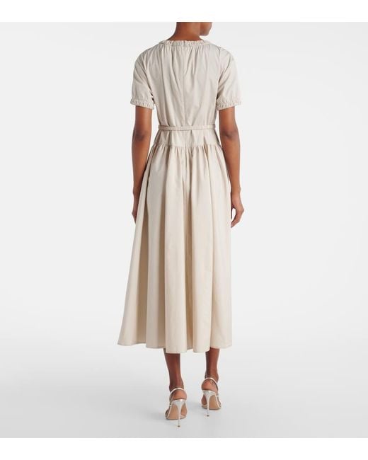Max Mara Natural Terry Cotton Poplin Midi Dress