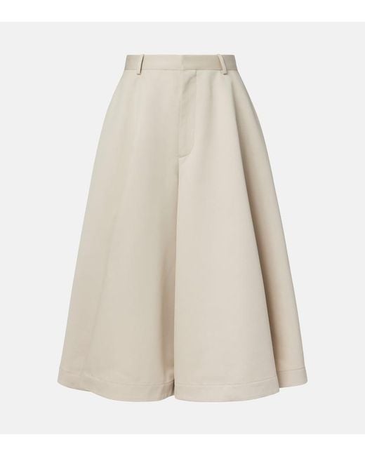 Bottega Veneta White Cotton And Silk Twill Culottes