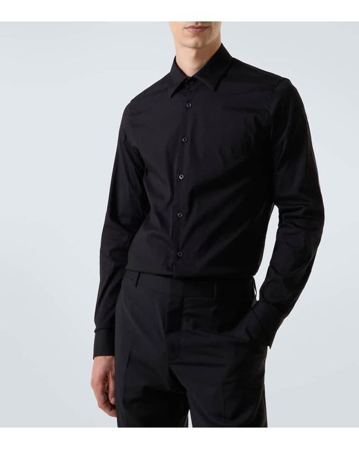 Prada Black Cotton-Blend Shirt for men