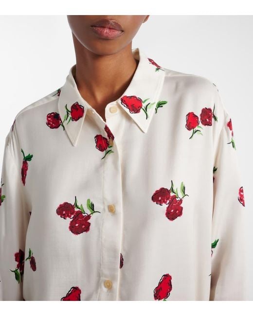 Khaite Pink Argo Printed Twill Shirt