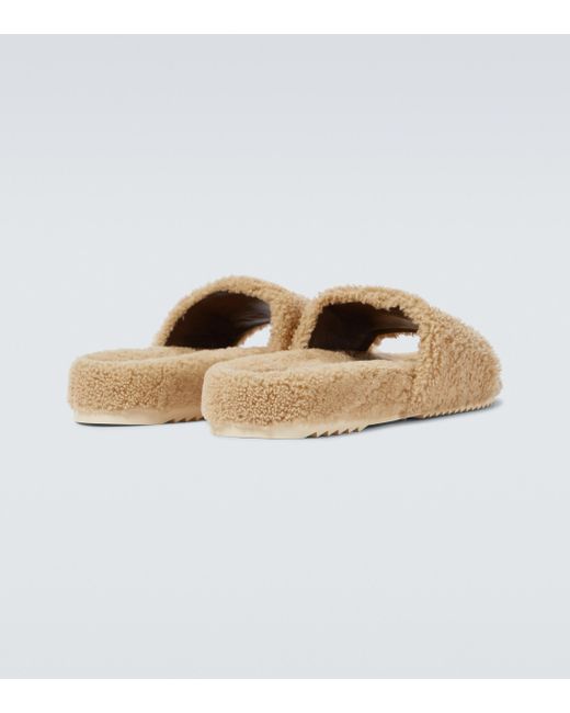 Gucci The North Face X Shearling Slides for Men - Lyst