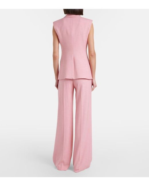 Veronica Beard Pink Marbeau Wide-Leg Pants