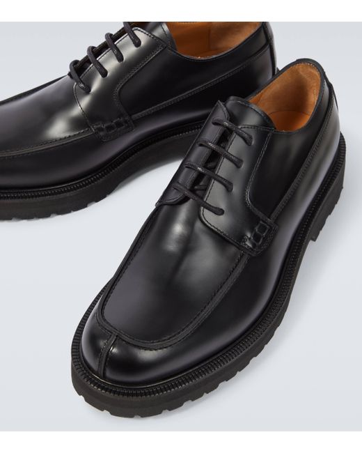 Dries Van Noten Black Leather Derby Shoes for men