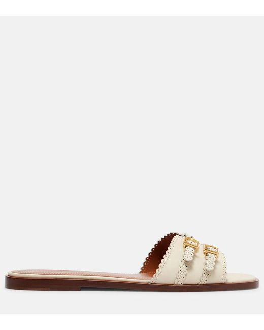 Zimmermann White Goldie Leather Slides