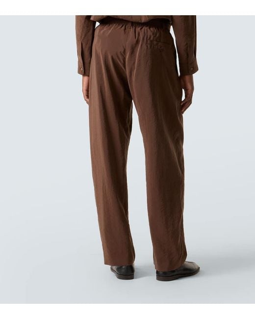 Lemaire Weite Hose Aus Einem Seidengemisch in Brown für Herren