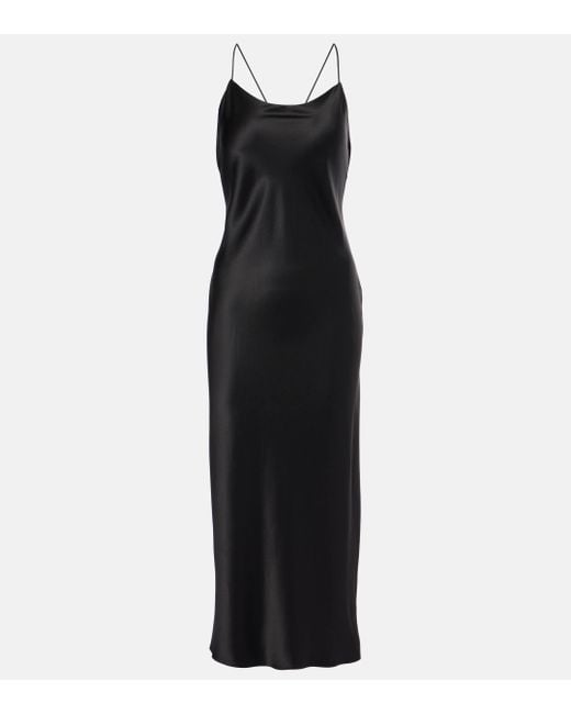 Nensi Dojaka Black X Calvin Klein Silk Satin Slip Dress