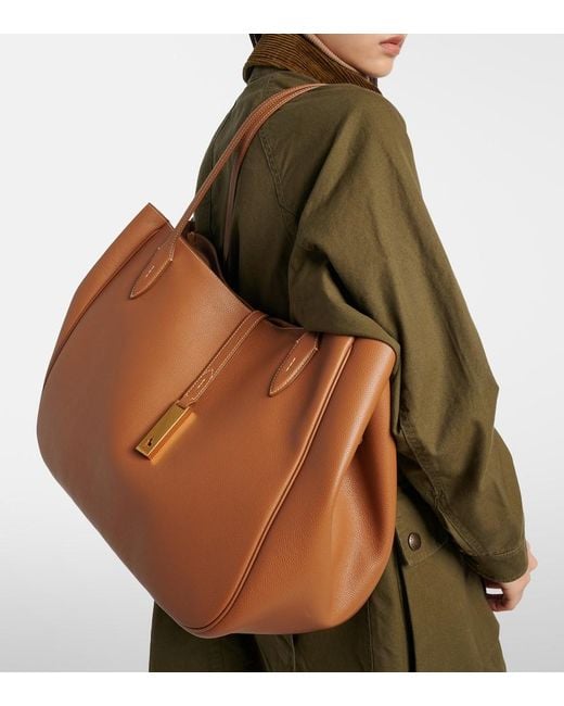 Polo Ralph Lauren Brown Polo Id Large Leather Tote Bag