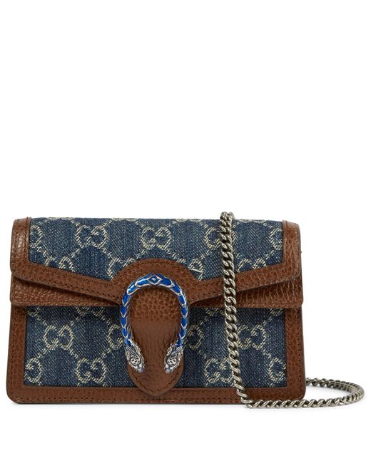 Gucci Dionysus Super Mini Denim Crossbody Bag in Blue | Lyst