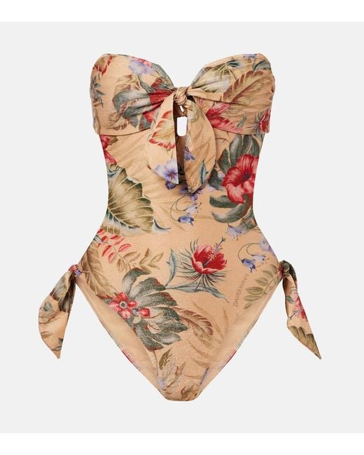 Zimmermann Brown Bedruckter Badeanzug Coco