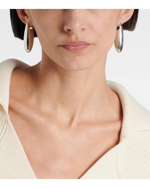 Bottega Veneta White Ohrringe Aus Sterlingsilber