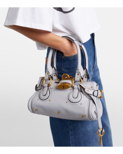 Chloé Gray Paddington Small Leather Shoulder Bag