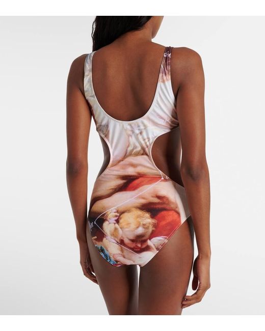 Vivienne Westwood Pink The Kiss Printed Cutout Swimsuit