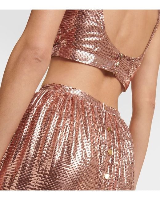 Rabanne Brown Metallic Mesh Maxi Skirt