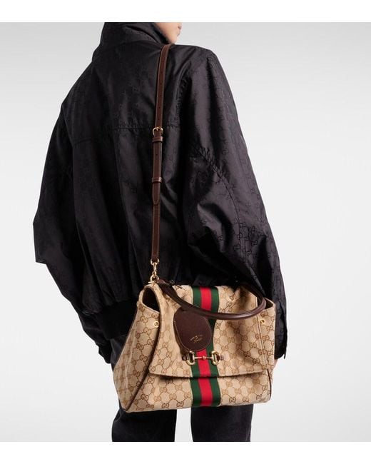 Gucci Brown Paparazzo Gg Canvas Medium Top-Handle Bag