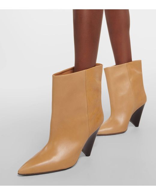 Isabel Marant Natural Miller Leather Ankle Boots