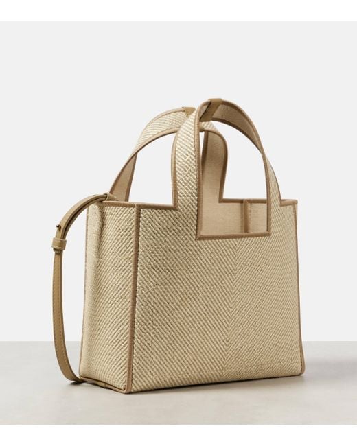 Loewe Natural Small Canvas Font Tote Bag