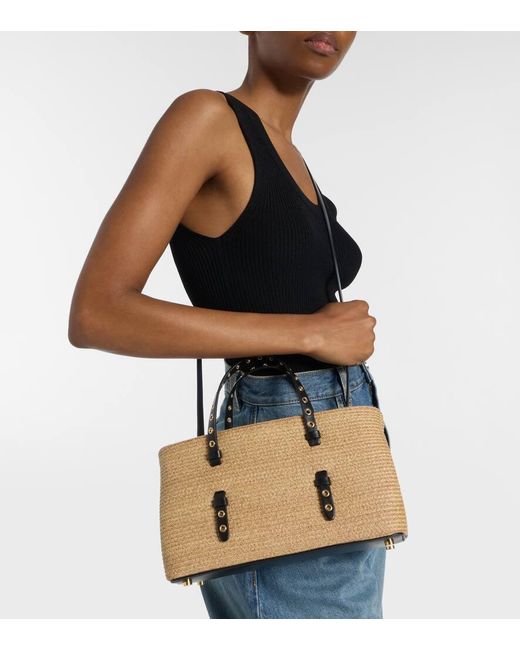 Alaïa Natural Mina 25 Medium Woven Tote Bag