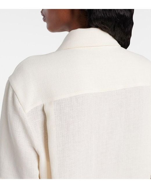 Loro Piana White Shirley Linen Crepe Shirt