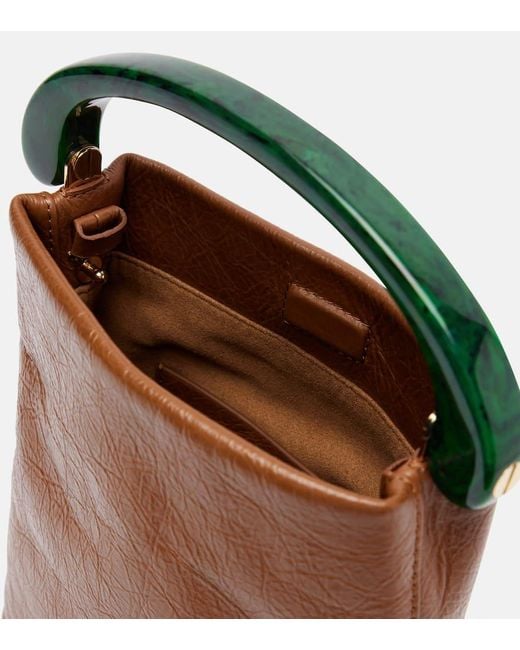 Dries Van Noten Brown Tote Bag Micro Aus Leder