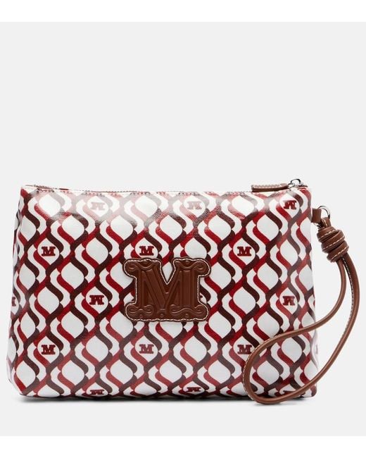 Max Mara Red Tazzina Small Canvas Pouch