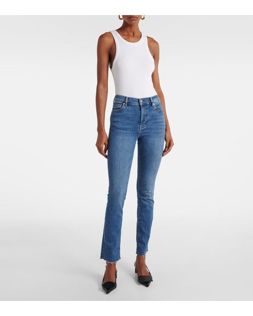 FRAME Blue Le High Straight Slim Jeans