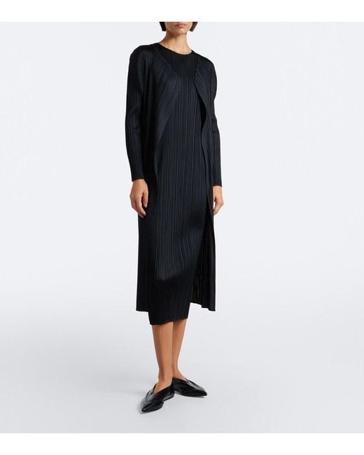 Pleats Please Issey Miyake Black Basics Pleated Cardigan