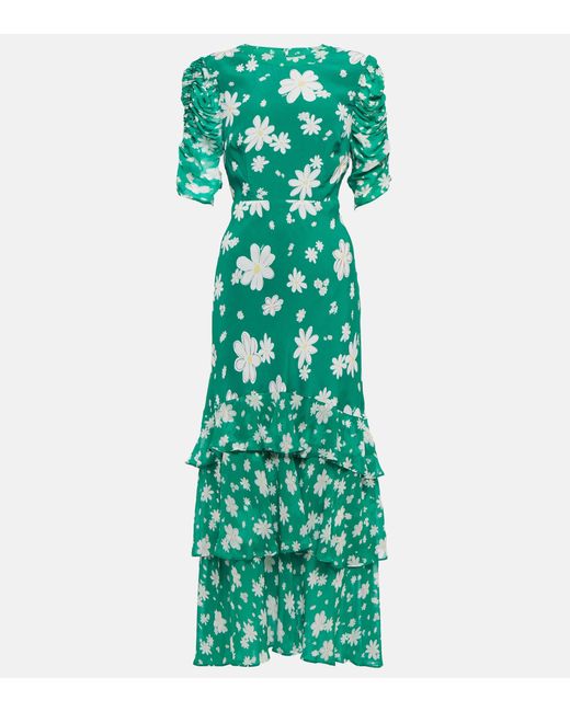 RIXO London Evelyn Floral Crepe Maxi Dress in Green Lyst