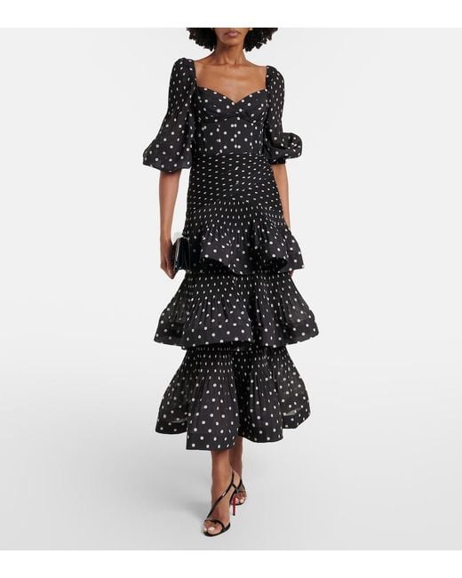 Zimmermann Black Polka-Dot Crop Top