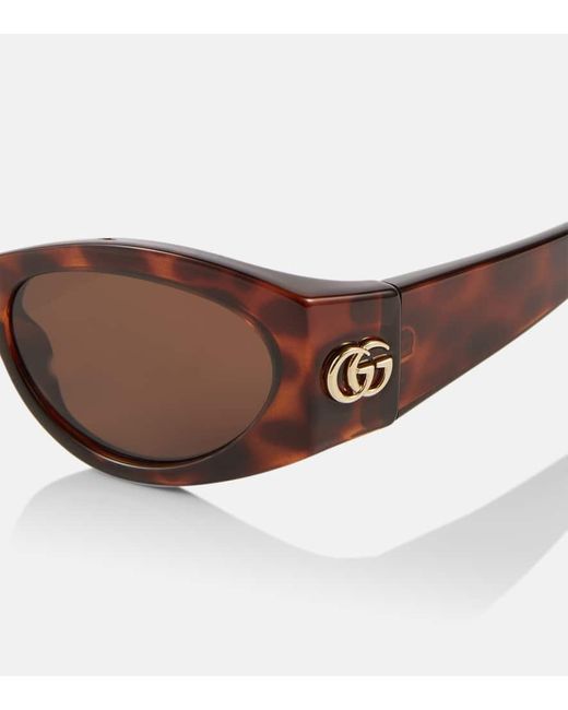 Gucci Brown Ovale Sonnenbrille GG