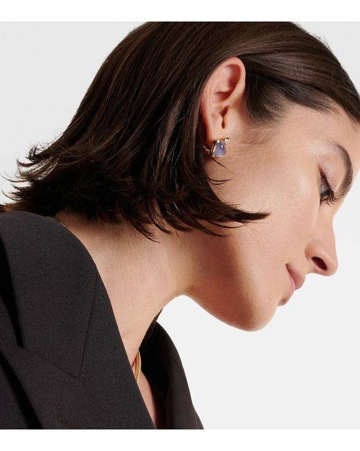 Marina B White Trisolina 18Kt Earrings With Chalcedony And Diamonds