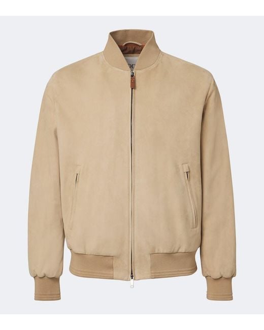 Tod's Natural Brera Suede Bomber Jacket for men
